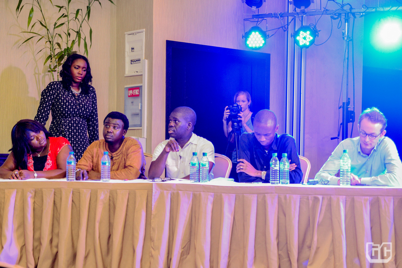 Finale_7- The Judges, L-R- Mich Atanga (Burn Media), Gbenga Sesan (Paradigm Initiative Nigeria), Akin Oyebode (Stanbic IBTC), Ayodeji Adewunmi (Jobberman) and Bastian Gotter of iRoko Partners